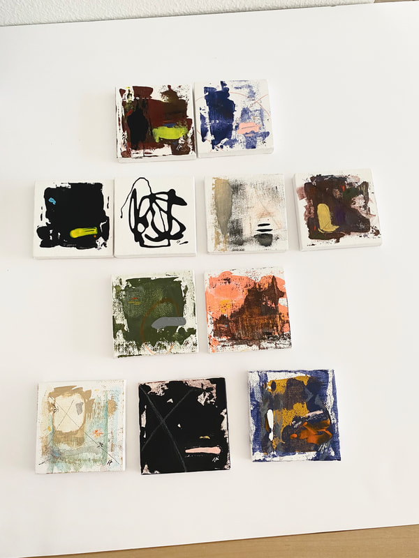 Tobi Beck original abstract paintings Tiny TABstracts 2020